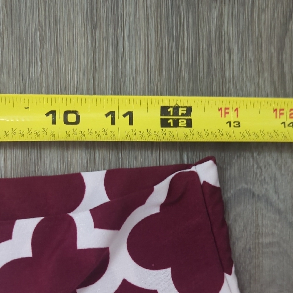 Soft Feel Elastic Stylish Burgundy and White Patterned Pants - Picture 5 of 6